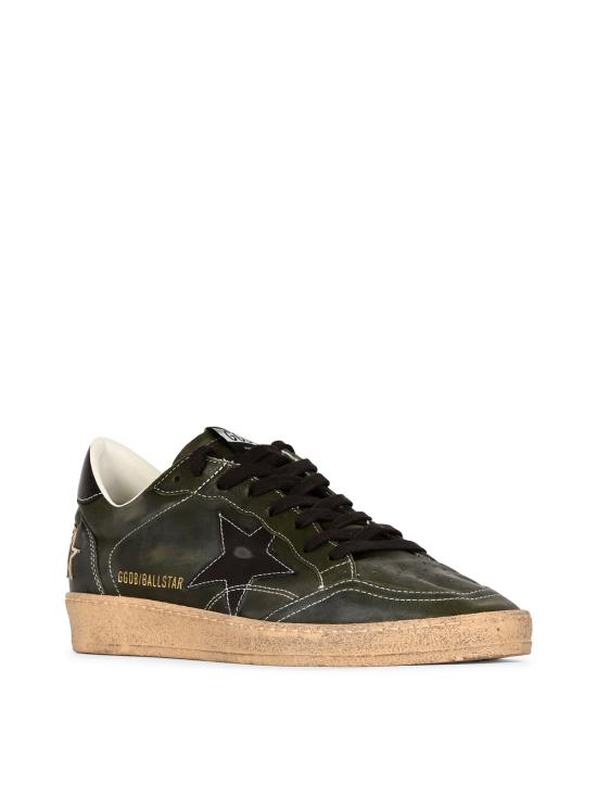26FW 골든구스 볼 스타 스웨이드 스니커즈 GMF00117 F00872536105 DARK GREEN BLACK - GOLDEN GOOSE