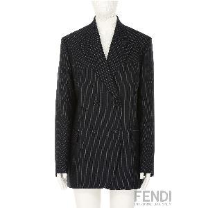 26SS 펜디 핀스트라이프 울 블레이저 FJ7685 AW7IF0QG3 BLU NAVY - FENDI