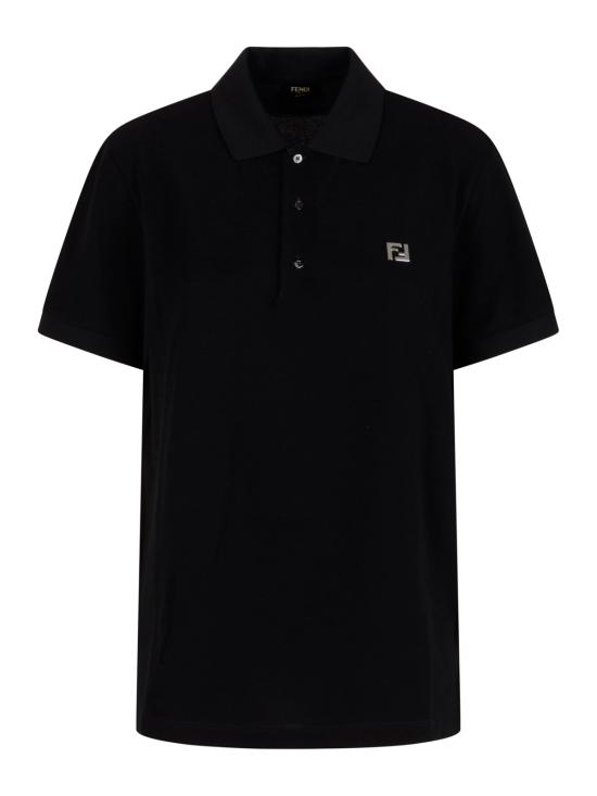 26SS 펜디 FF 메탈 피케 폴로 티셔츠 FY0985 AUA5F0QA1 NERO