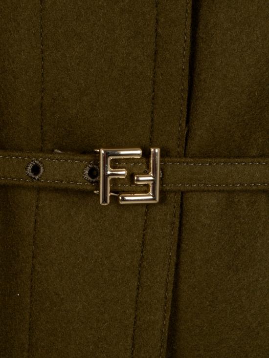 25FW 펜디 울 가죽 코트 FF6150 AJ0KF1T6G OLIVE 25 - FENDI