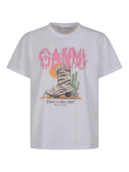 26FW 가니 반팔 티셔츠 A1050253 151 BRIGHT WHITE - GANNI