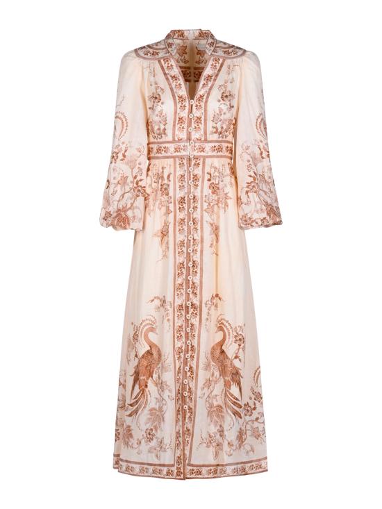 26FW 짐머만 미디 원피스 3501DSS262 CRTFL Cream Tan Floral - ZIMMERMANN