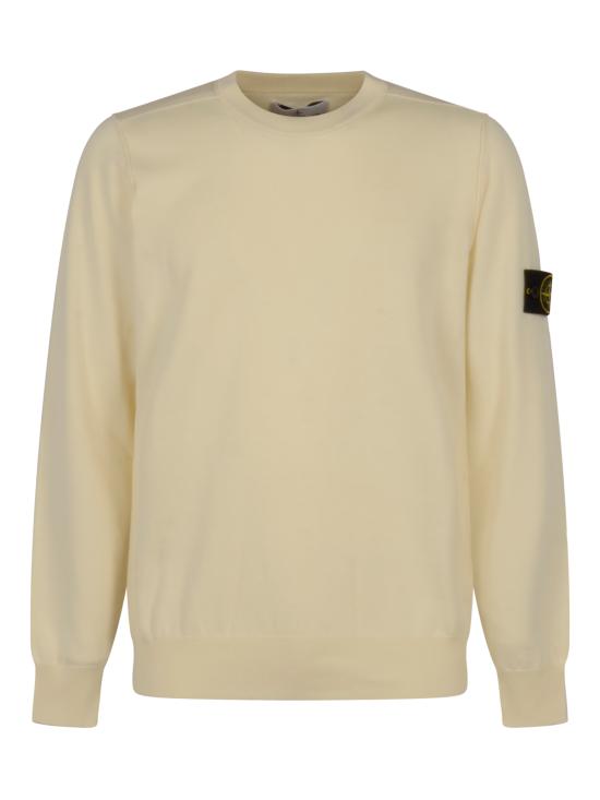 26SS 스톤 아일랜드 소프트 오가닉 코튼 롤드 엣지 심 크루넥 점퍼 5100053 S00B2V0093 IVORY - STONE ISLAND