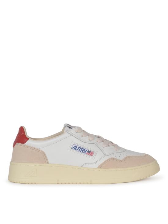 26SS 오트리 메달리스트 로우 레더 스니커즈 AULW LS43 LEAT SUEDE WHT RED