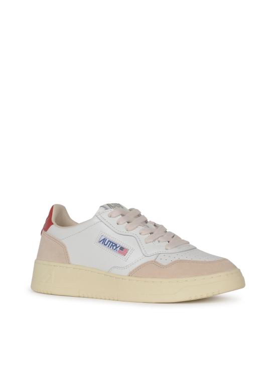 26SS 오트리 메달리스트 로우 레더 스니커즈 AULW LS43 LEAT SUEDE WHT RED - AUTRY