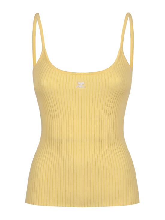 26FW 쿠레쥬 민소매 티셔츠 826MDE012FI0001 2010 PASTEL YELLOW - COURREGES