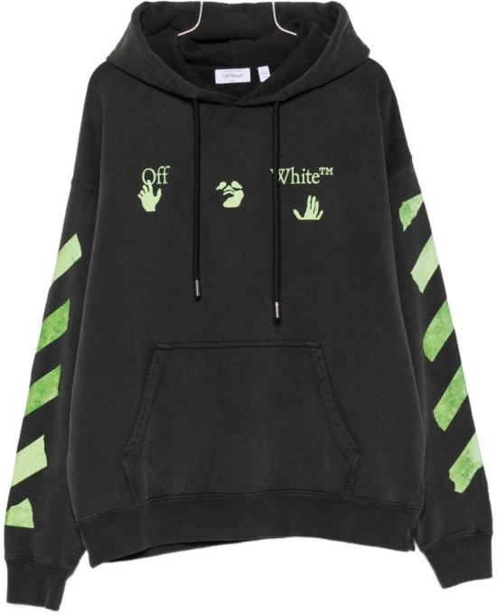 26FW 오프화이트 후드 티셔츠 OMBB085F26FLE00T00 BLACK