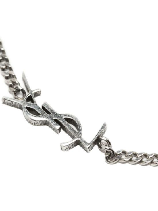 26FW 생로랑 오피움 참 브레이슬릿 메탈 앤 라인스톤 692489 Y15268368 SILVER - SAINT LAURENT
