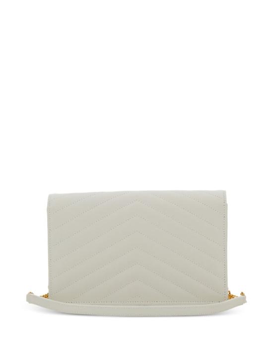 26FW 생로랑 그랑 드 뿌드르 레더 카산드라 엔벨로프 체인 지갑 857605 BOW019207 ECRU - SAINT LAURENT