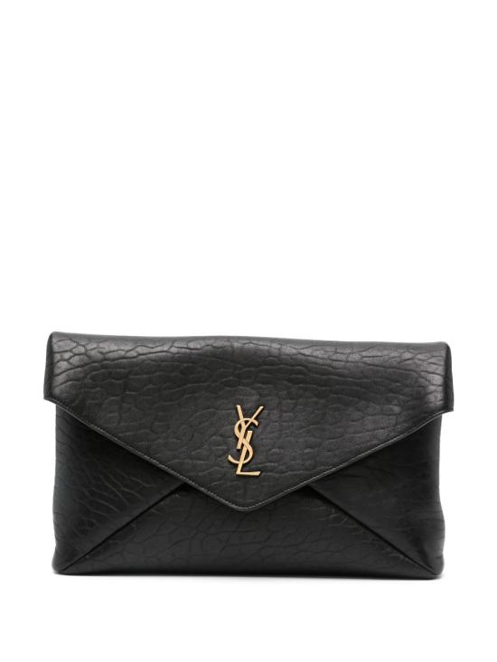 26FW 생로랑 카산드라 라지 엔벨로프 파우치 769307 AACYT1000 BLACK