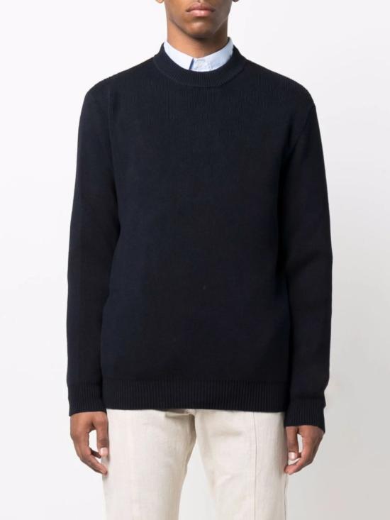 26FW 골든구스 로고 코튼 라운드넥 스웨터 GMP00841 P00066250486 NAVY - GOLDEN GOOSE