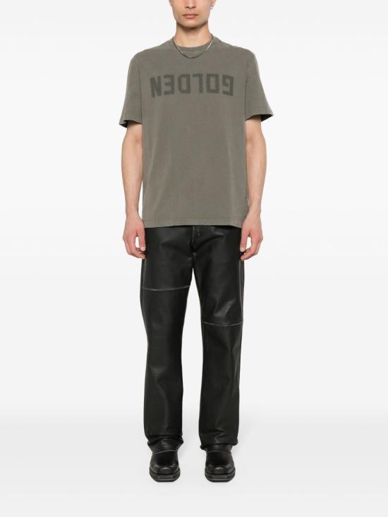 26FW 골든구스 골든 로고 프린트 반팔 티셔츠 GMP01220 P00067135479 GREEN - GOLDEN GOOSE