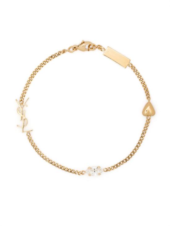26FW 생로랑 메탈 오피움 하트 참 브레이슬릿 701950 Y15269137 GOLD