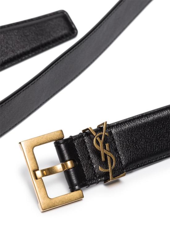 26FW 생로랑 카산드라 벨트 스퀘어 버클 스무스 레더 634437 BOO0W1000 BLACK - SAINT LAURENT
