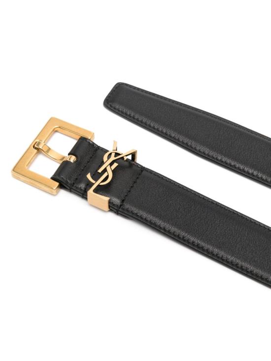 26FW 생로랑 카산드라 벨트 스퀘어 버클 스무스 레더 634437 BOO0W1000 BLACK - SAINT LAURENT