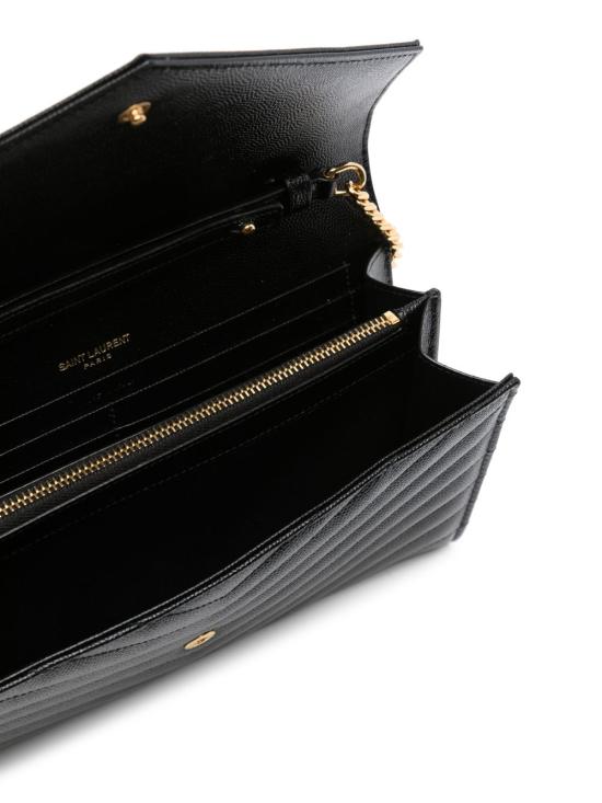 26FW 생로랑 레더 카산드라 체인 월렛 377828 BOW011000 BLACK - SAINT LAURENT