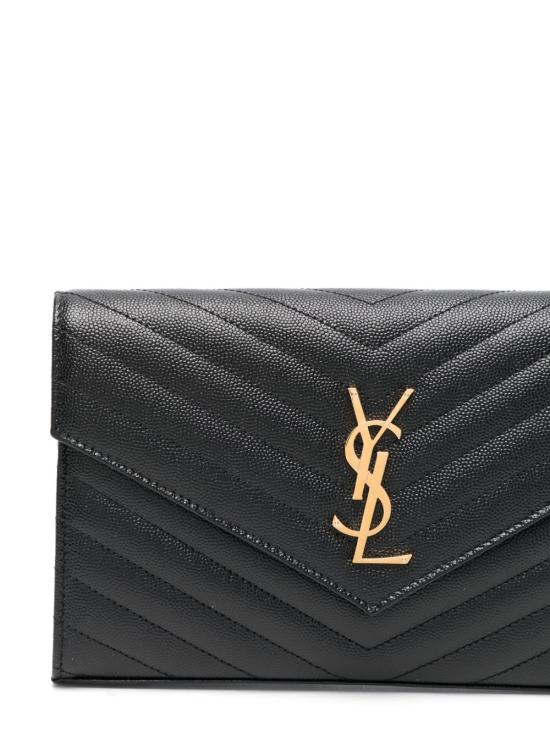 26FW 생로랑 레더 카산드라 체인 월렛 377828 BOW011000 BLACK - SAINT LAURENT