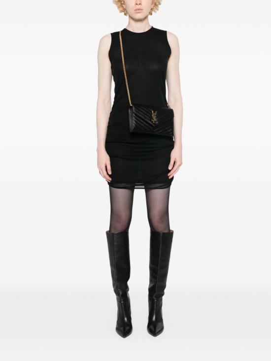 26FW 생로랑 레더 카산드라 체인 월렛 377828 BOW011000 BLACK - SAINT LAURENT