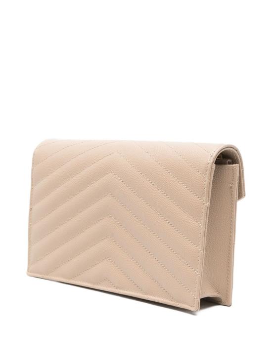 26FW 생로랑 그랑 드 뿌드르 레더 카산드라 엔벨로프 체인 지갑 857605 BOW012721 BEIGE - SAINT LAURENT