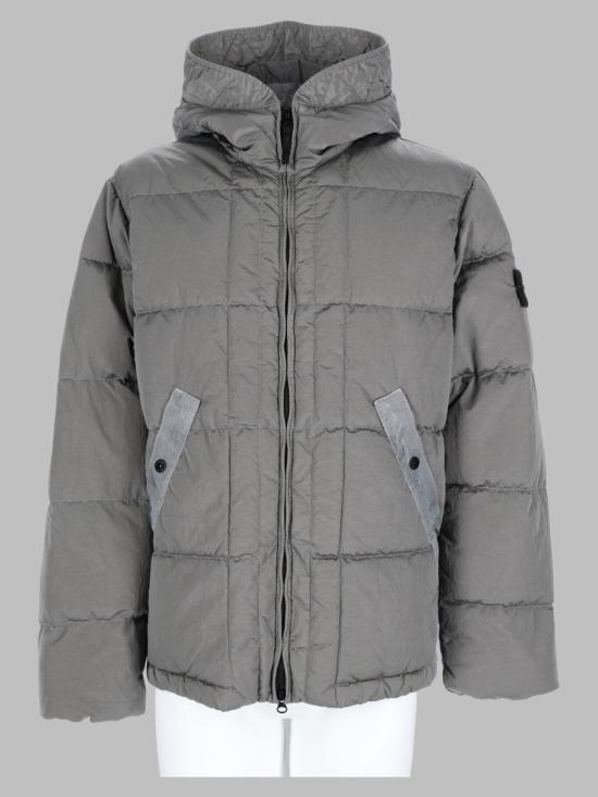 26FW 스톤 아일랜드 나일론 메탈 에코닐 드로우코드 헴 후드 다운 자켓 나일론 메탈 에코닐 드로우코드 헴 후드 다운 자켓 L2S154100019 S0019V0060 GREY