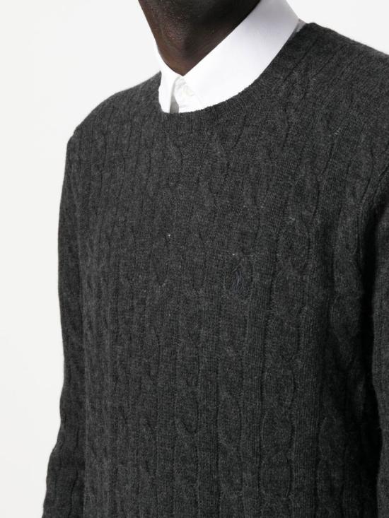 26FW 폴로 랄프로렌 케이블 니트 스웨터 710876762 013DARKGRANITEHTHR GREY - POLO RALPH LAUREN
