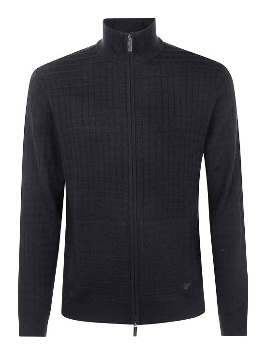25FW 엠포리오 아르마니 집업 니트 EM003503AF14113UC001 BLACK