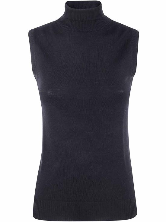 25FW 스포트막스 VERTIGO 베르티고 버진울 슬리브리스 탑 25223660116E15 Black - SPORTMAX