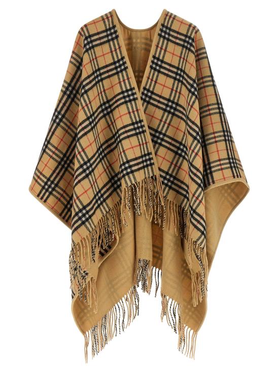 26FW 버버리 케이프 체크 울 양면  베이지 - BURBERRY