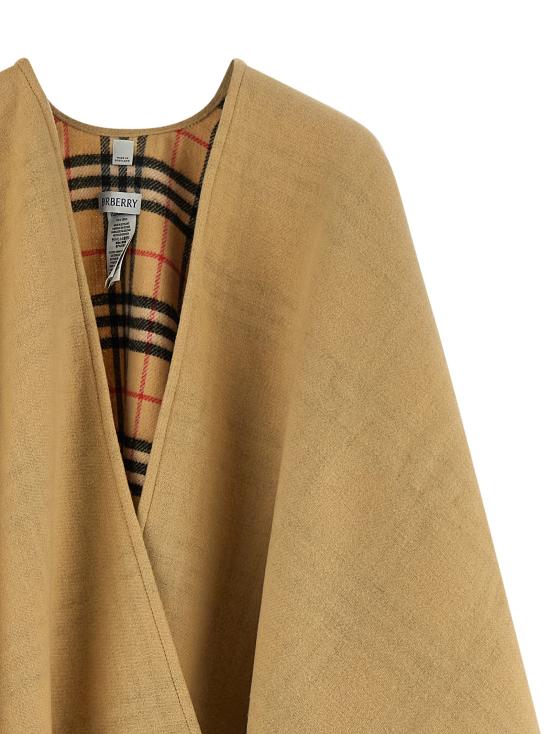 26FW 버버리 케이프 체크 울 양면  베이지 - BURBERRY