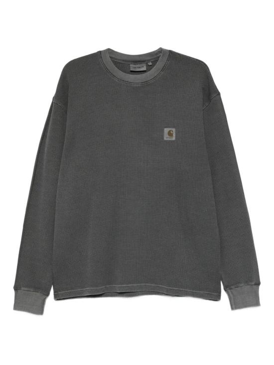 26FW 칼하트 WIP 롱슬리브 비스타 와플 티셔츠 I035304 89GD BLACK