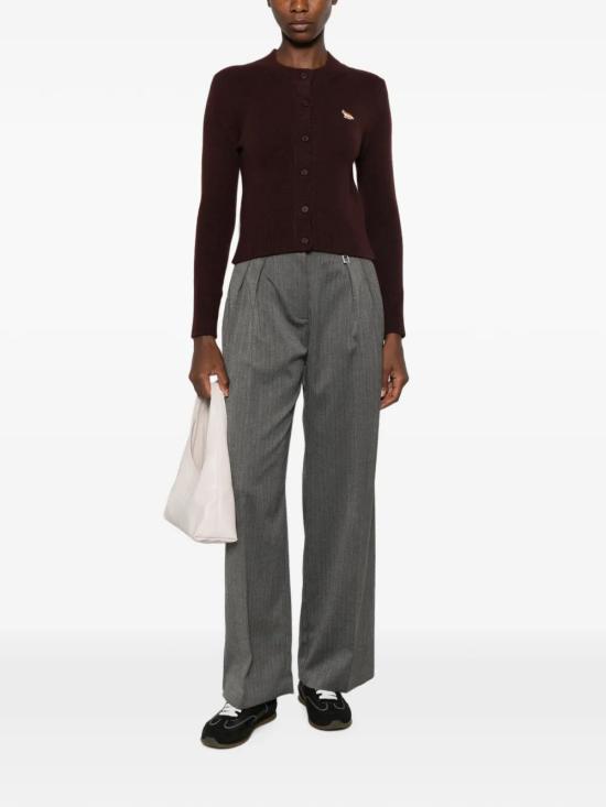 26FW 메종키츠네 베이비 폭스 램스울 피티드 가디건 PW00506KT1006 0553 DARK WOOD - MAISON KITSUNE