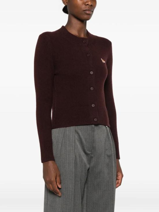 26FW 메종키츠네 베이비 폭스 램스울 피티드 가디건 PW00506KT1006 0553 DARK WOOD - MAISON KITSUNE
