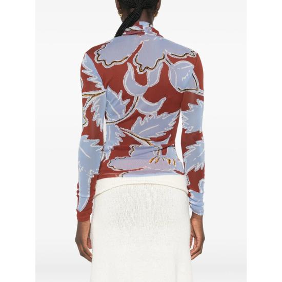 26FW 다이앤 본 퍼스텐버그 탑 T028ECRGMTMESH CRGMT BLUE RED - DIANE VON FURSTENBERG