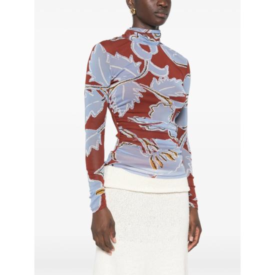 26FW 다이앤 본 퍼스텐버그 탑 T028ECRGMTMESH CRGMT BLUE RED - DIANE VON FURSTENBERG