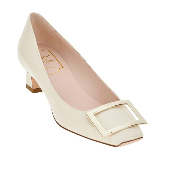 26FW 로저비비에 트럼펫 메탈 버클 펌프스 RVW44815280D1P White - ROGER VIVIER