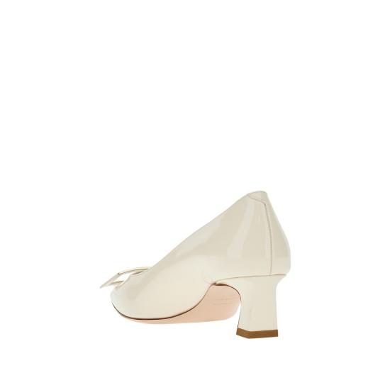 26FW 로저비비에 트럼펫 메탈 버클 펌프스 RVW44815280D1P White - ROGER VIVIER