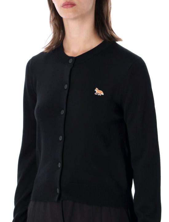26SS 메종키츠네 베이비 폭스 메리노 레귤러 가디건 PW00502KT1181P199 Black - MAISON KITSUNE