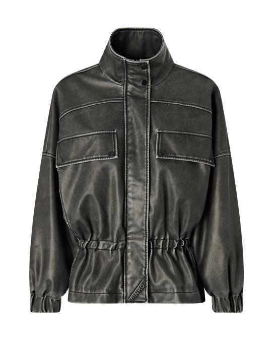 26FW 핑코 가죽 자켓 5668565 Black