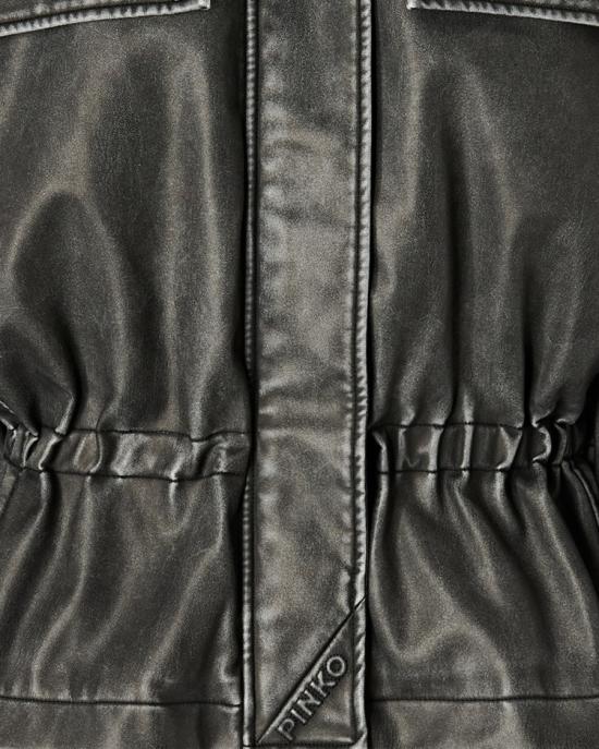 26FW 핑코 가죽 자켓 5668565 Black - PINKO