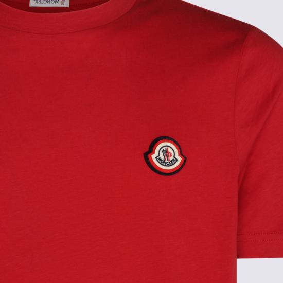 26FW 몽클레어 코튼 로고 패치 반팔 티셔츠 L20918C00045 89B8Y45D RED - MONCLER