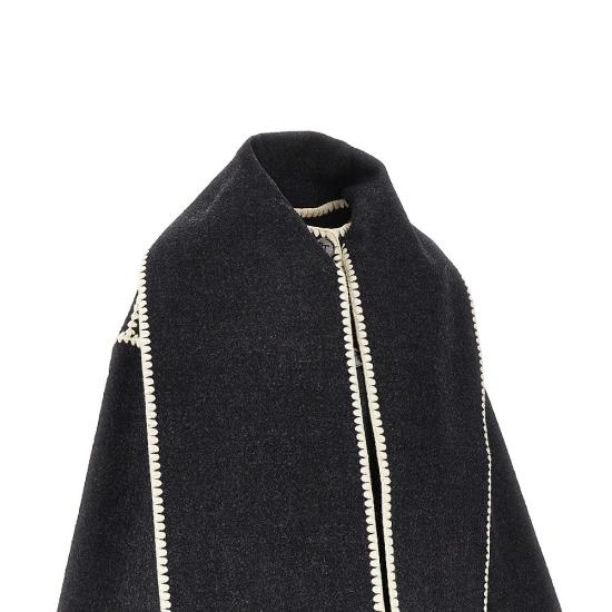 26FW 토템 자수 스카프 자켓 244 WRO918 FB0292 Grey - TOTEME