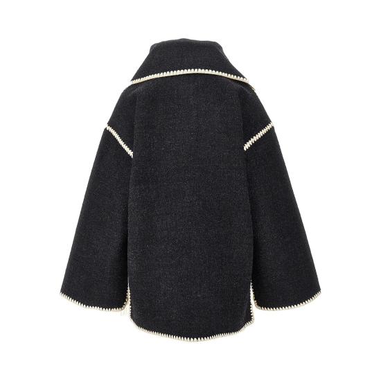 26FW 토템 자수 스카프 자켓 244 WRO918 FB0292 Grey - TOTEME