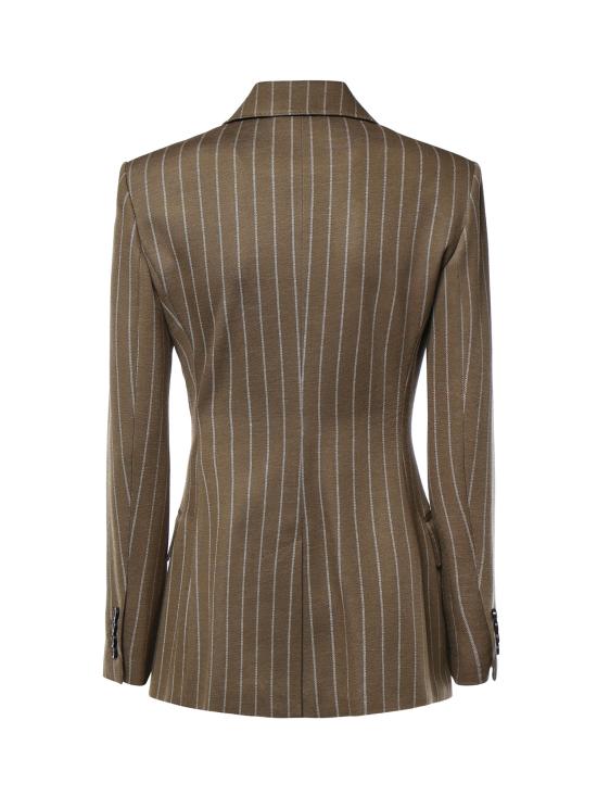 26FW 막스마라 핀스트라이프 버진 울 블레이저 자켓 2621916051600 001 KHAKI GREEN - MAX MARA
