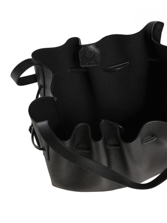 26FW 유제피 숄더백 SCALLOP TOTE PEBBLE GRAIN LEATHER BLACK - YUZEFI