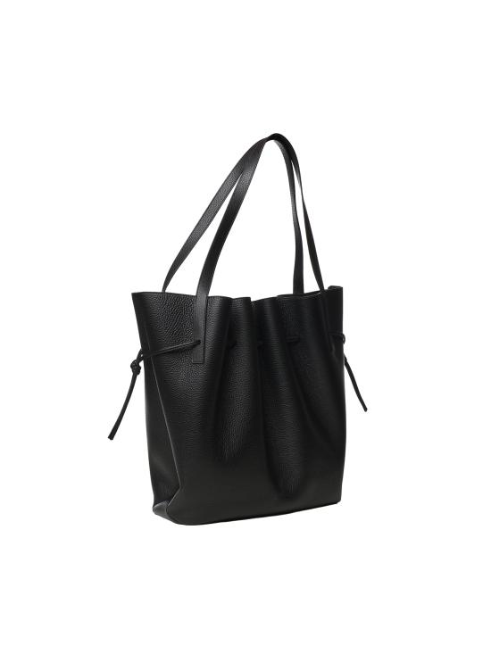 26FW 유제피 숄더백 SCALLOP TOTE PEBBLE GRAIN LEATHER BLACK - YUZEFI
