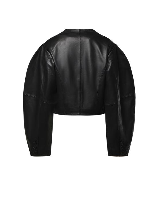 26FW 로테이트 가죽 자켓 116172 100 BLACK - ROTATE