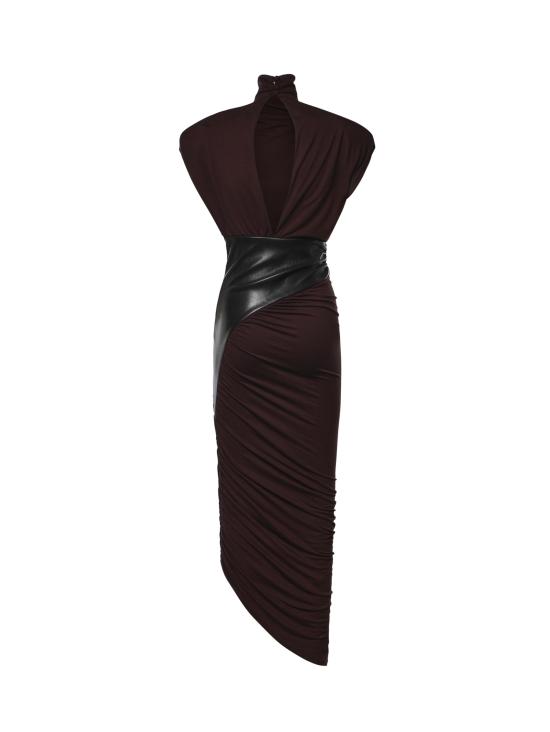 26FW 안다마네 미디 원피스 T200121A TJV053383 Rouge noir - ANDAMANE