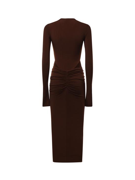 26FW 안다마네 미디 원피스 T200165A TJP199641 DARK BROWN - ANDAMANE