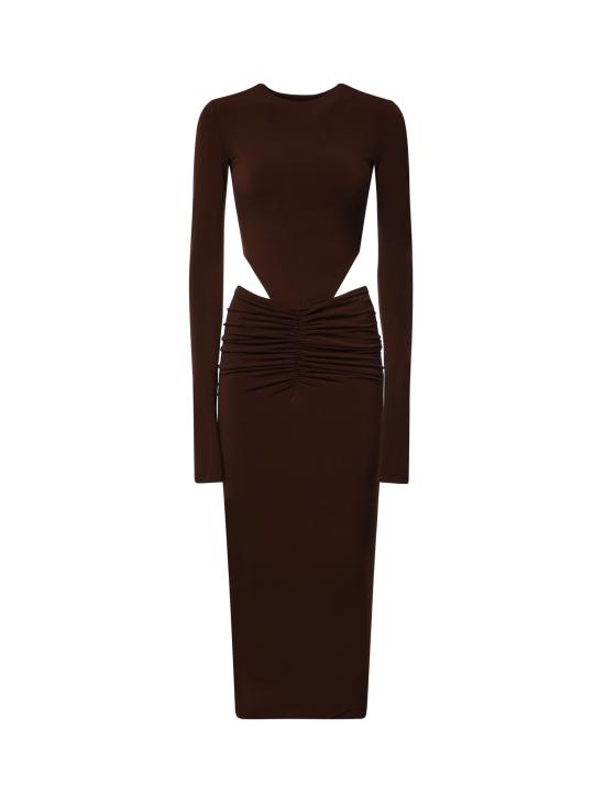 26FW 안다마네 미디 원피스 T200165A TJP199641 DARK BROWN