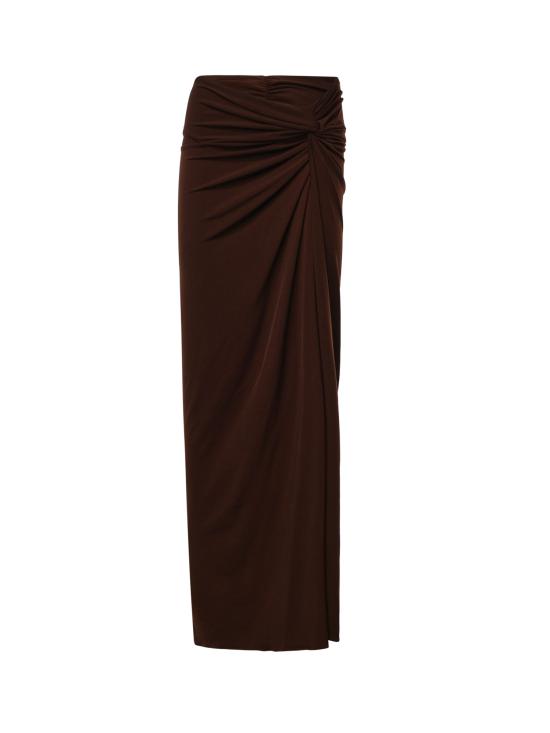 26FW 안다마네 롱 스커트 T200311B TJP199641 DARK BROWN